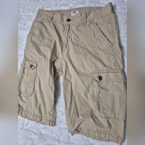 Levi's Boy's Beige Multi Pocket Cargo Shorts Sz18 Great condition